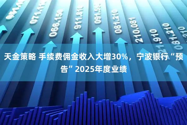 天金策略 手续费佣金收入大增30%，宁波银行“预告”2025年度业绩